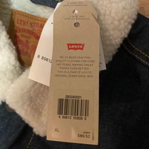 NWT Levis Sherpa Denim Vest - Picture 5 of 5